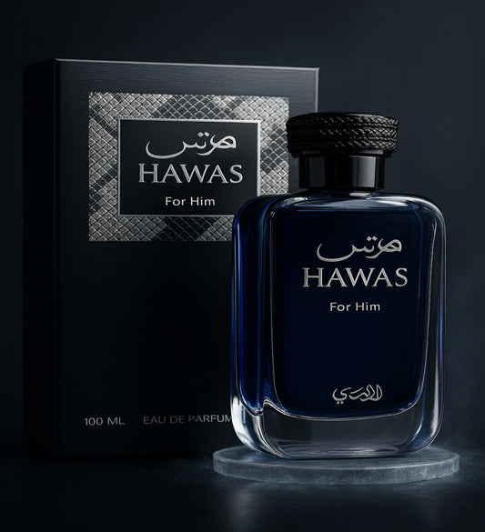Hawas for Him by Rasasi – Eau de Parfum 100ml (هواس فور هِم من رصاصي – أو دو بارفان ١٠٠ مل)